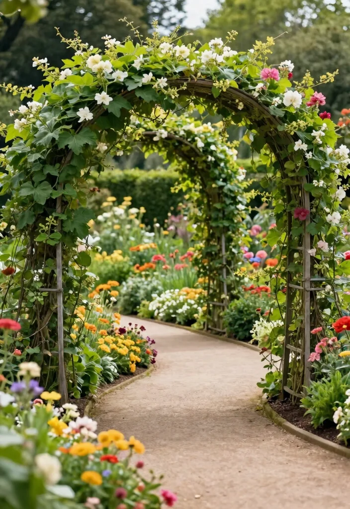 10 Garden Arch Trellis Ideas for Entrances and Pathways 6. Curved Trellis for a Soft Look 0