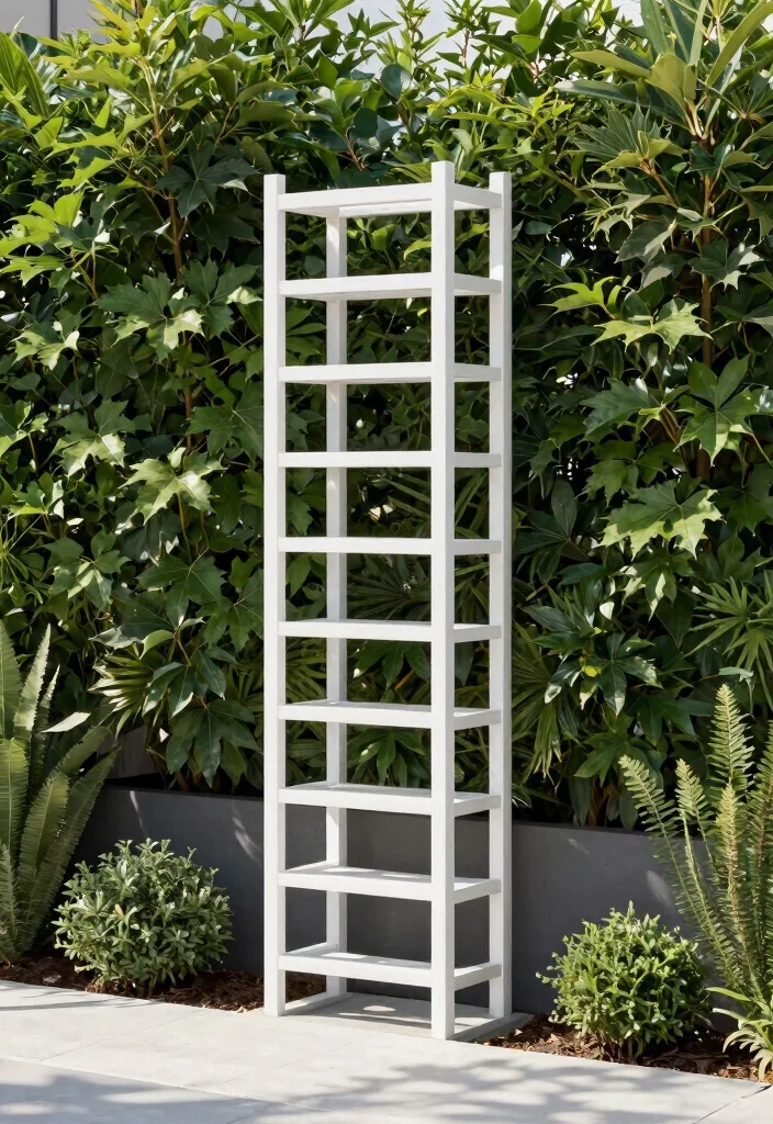 10 Garden Arch Trellis Ideas for Entrances and Pathways 8. Minimalist Trellis for Modern Spaces 0