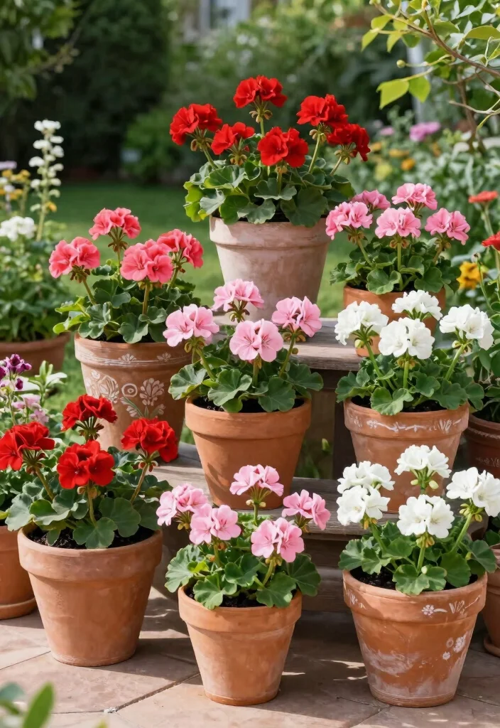 10 Geranium Planter Ideas for Classic Color 4. Elegant Terracotta Pots 0