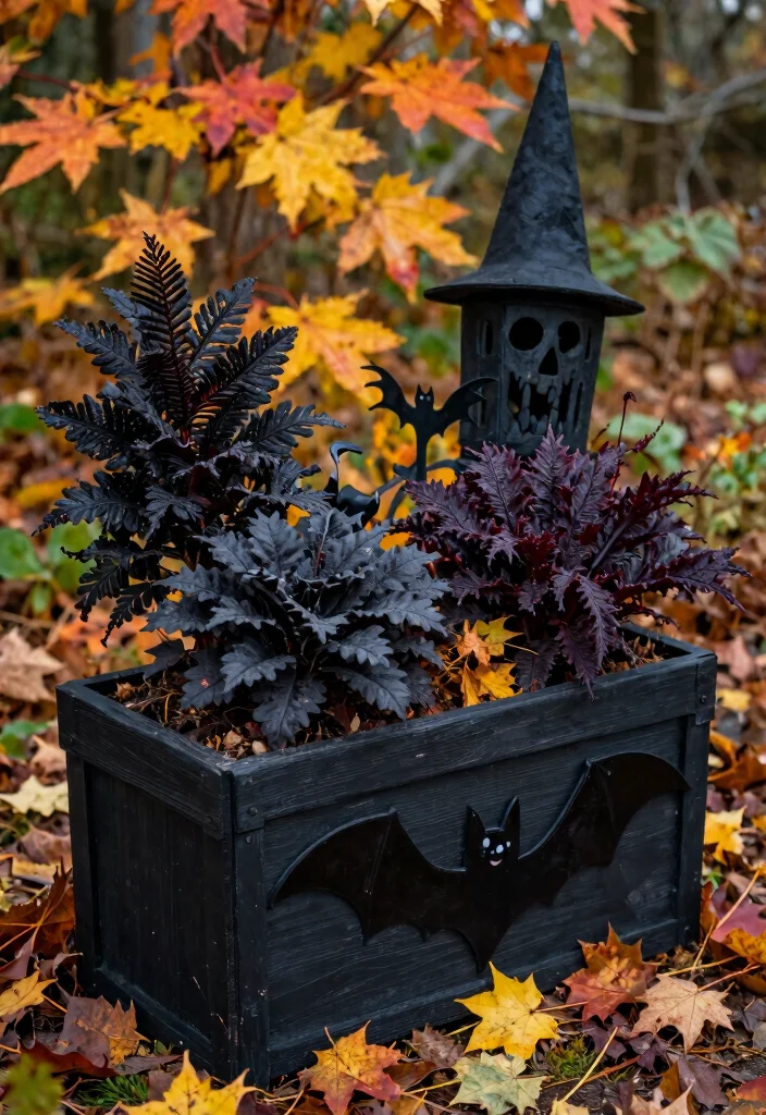 10 Halloween Planter Ideas for Seasonal Outdoor Decor 48 10 Halloween Planter Ideas for Seasonal Outdoor Decor 8. Batty Planter Boxes 0