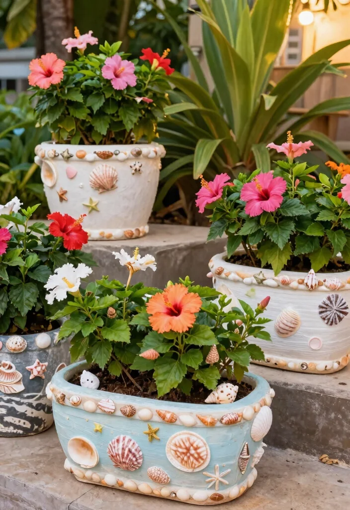 10 Hibiscus Planter Ideas for Tropical Outdoor Style 8. Themed Planter Arrangements 0