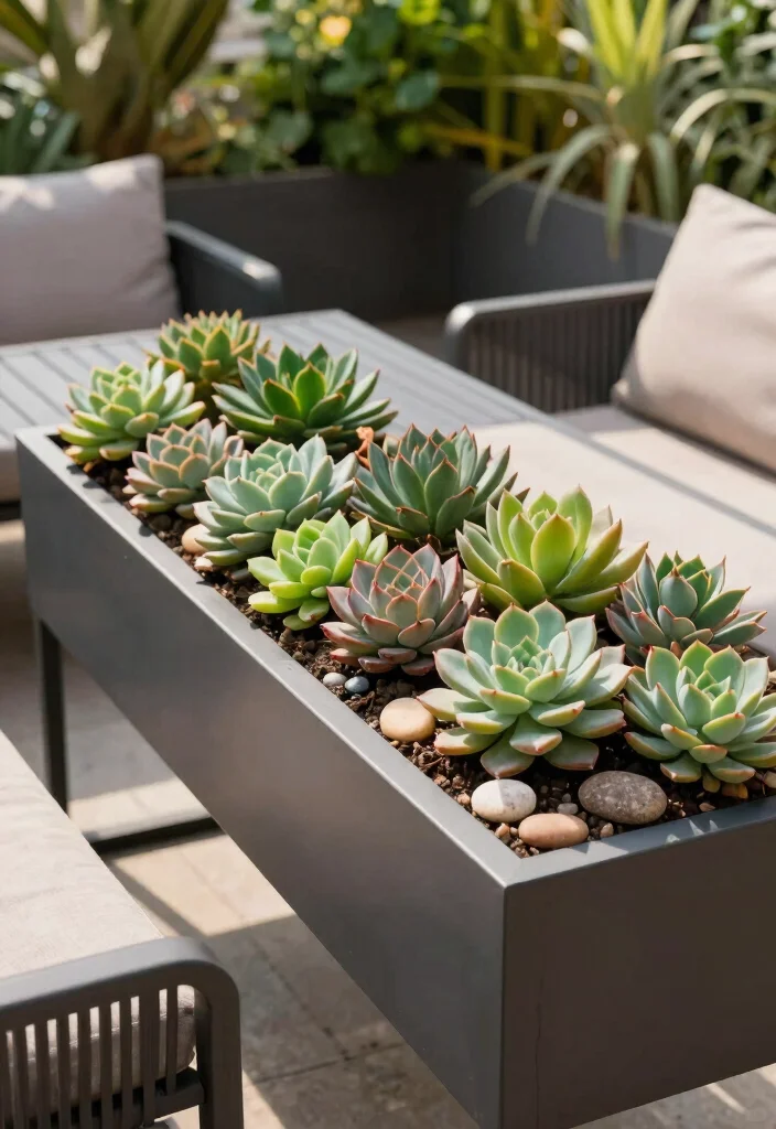 10 Long Planter Ideas for Narrow Areas and Borders 12 10 Long Planter Ideas for Narrow Areas and Borders 2. Succulent Long Planter 0