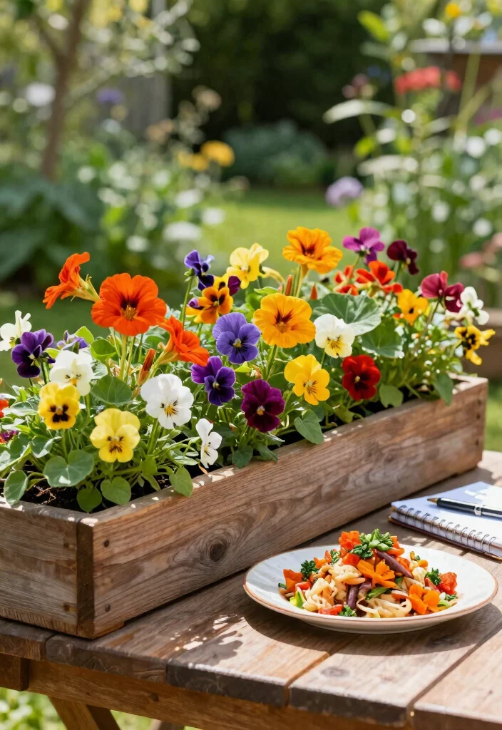 10 Long Planter Ideas for Narrow Areas and Borders 35 10 Long Planter Ideas for Narrow Areas and Borders 5. Edible Flower Planter 0