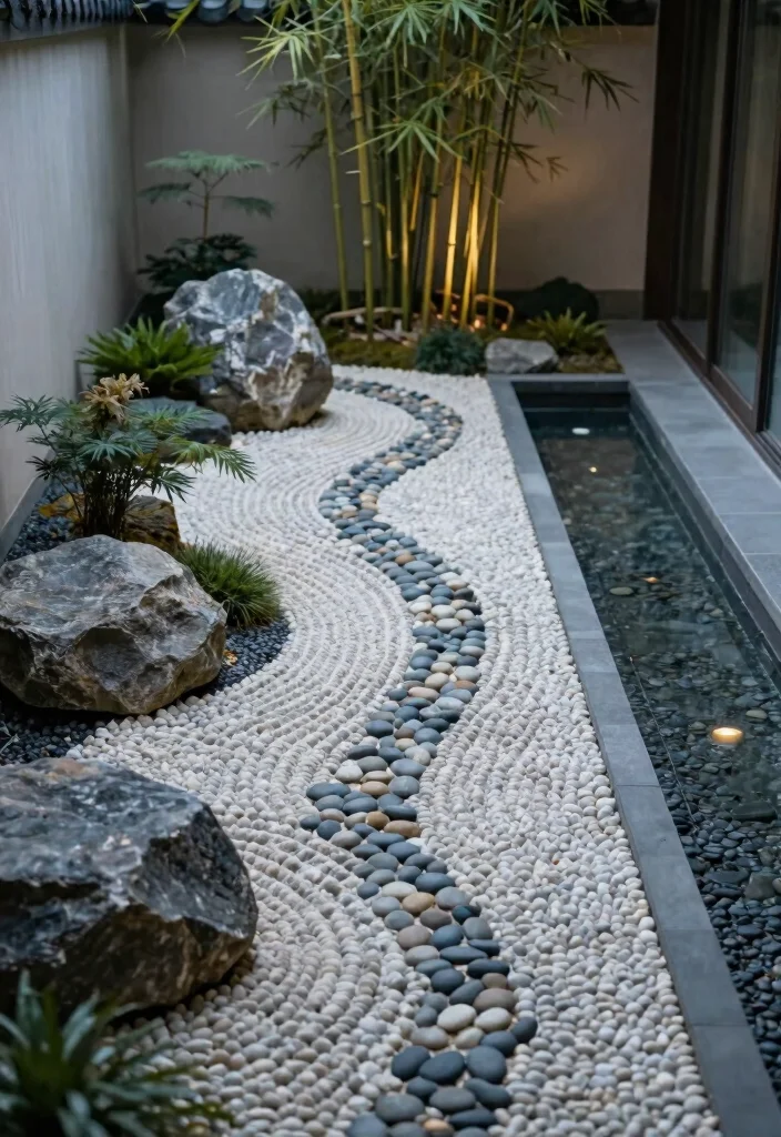 10 Narrow Backyard Ideas to Maximize Long Spaces 10. Zen Garden Elements 0
