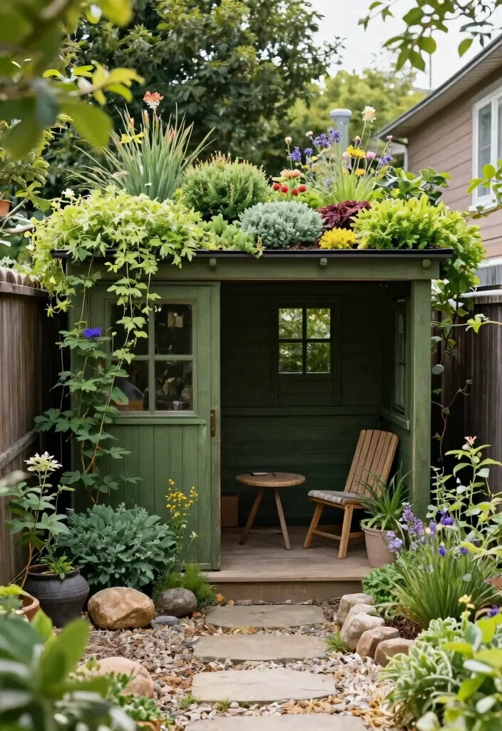 10 Narrow Backyard Ideas to Maximize Long Spaces 8. Green Roofs 0