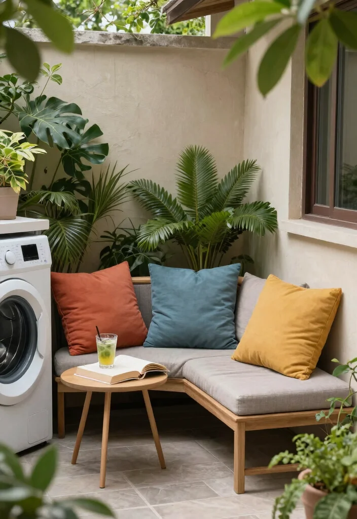 10 Outdoor Patio Laundry Room Ideas for Practical Living 49 10 Outdoor Patio Laundry Room Ideas for Practical Living 9. Cozy Reading Nook with Laundry 0