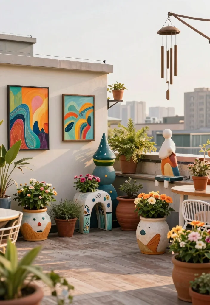 10 Outdoor Rooftop Patio Ideas for Urban Living 6. Outdoor Artwork Personalizing Your Space 0