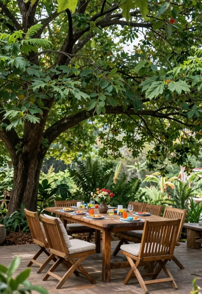 10 Patio Awning Ideas for Flexible Shade Solutions 6. Natural Shade with Trees and Greenery 0