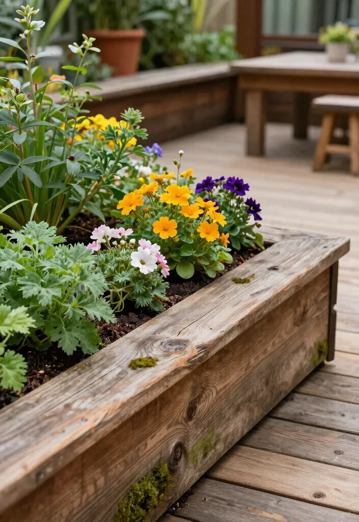 10 Patio Border Ideas for a Finished Look 2. Rustic Wooden Edging 0