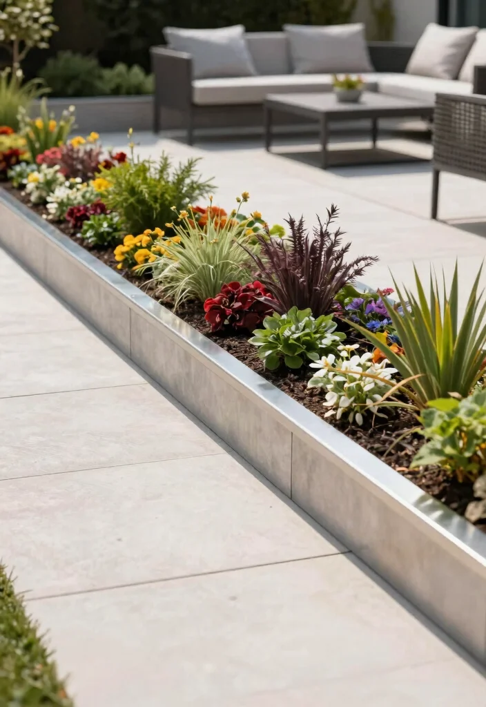 10 Patio Border Ideas for a Finished Look 6. Metal Edging 0