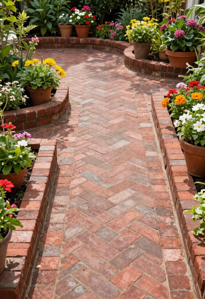 10 Patio Edging Ideas for Clean Defined Borders 3. Classic Brick Borders 0