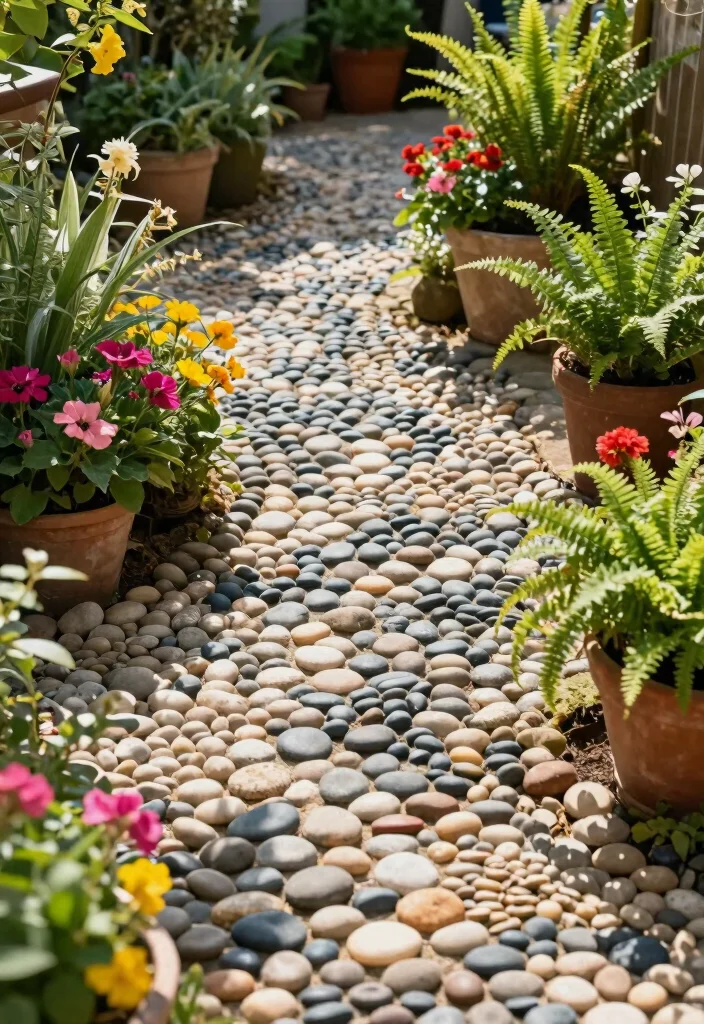 10 Patio Edging Ideas for Clean Defined Borders 4. Playful Pebble Paths 0