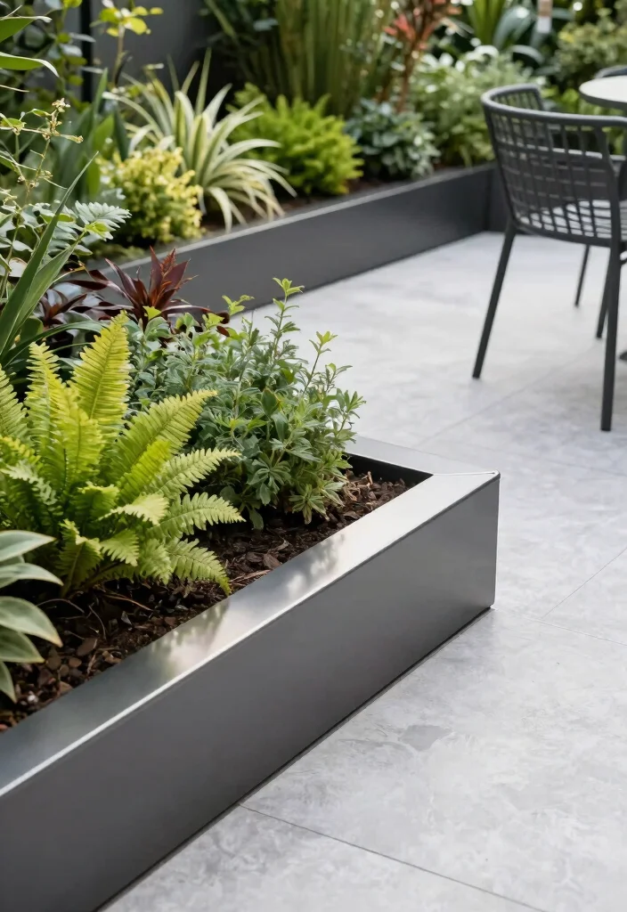 10 Patio Edging Ideas for Clean Defined Borders 5. Low Maintenance Metal Edging 0