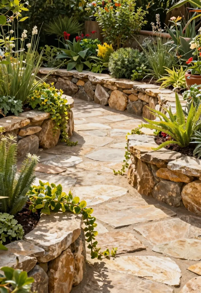 10 Patio Edging Ideas for Clean Defined Borders 6. Natural Stone Borders 0