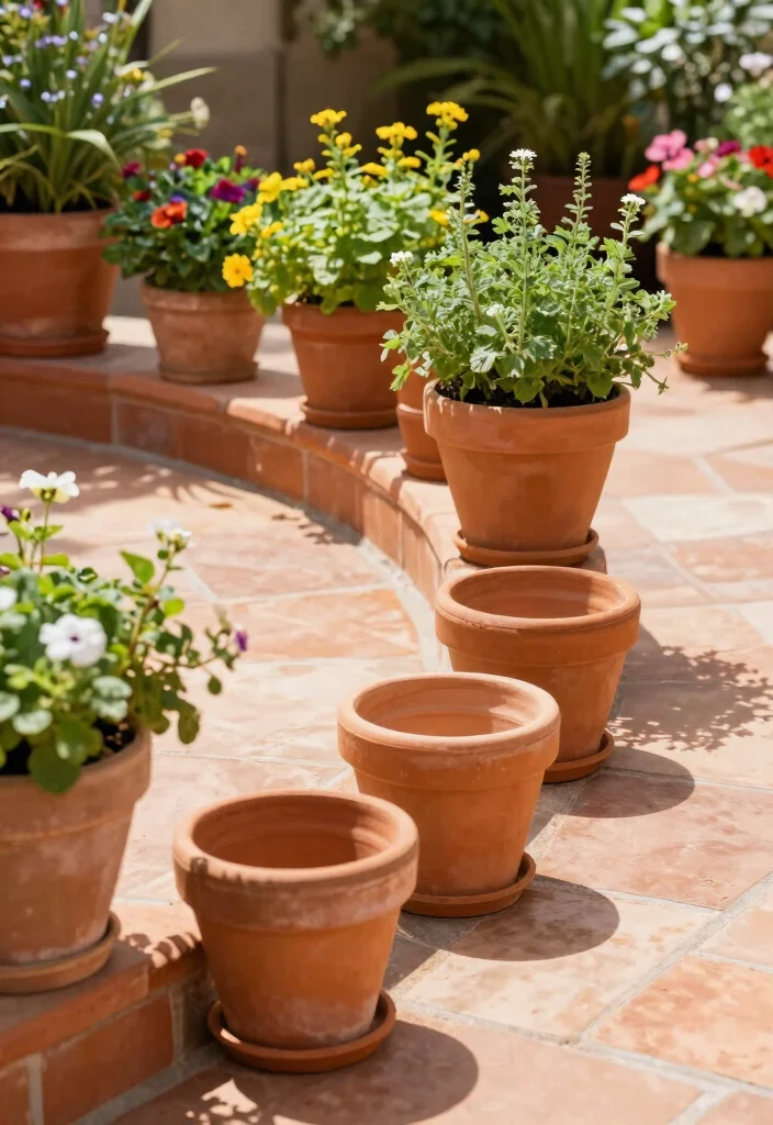 10 Patio Edging Ideas for Clean Defined Borders 7. Charming Terracotta Edging 0