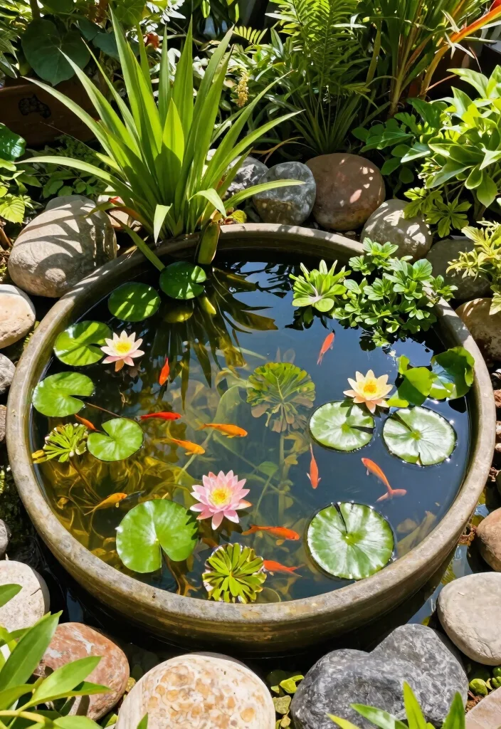 10 Patio Pond Ideas for a Unique Backyard Feature 6. Floating Pond Garden 0