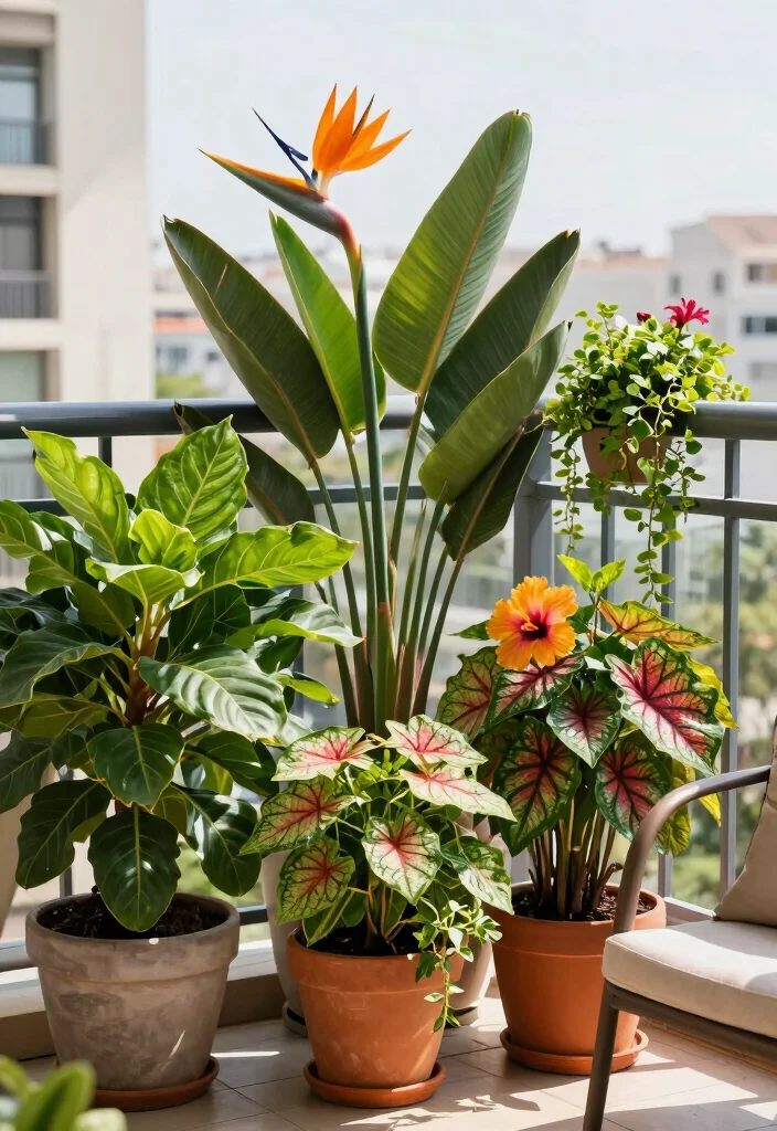 10 Planter Filler Ideas for Large Pots That Look Full 1. Tropical Paradise 0