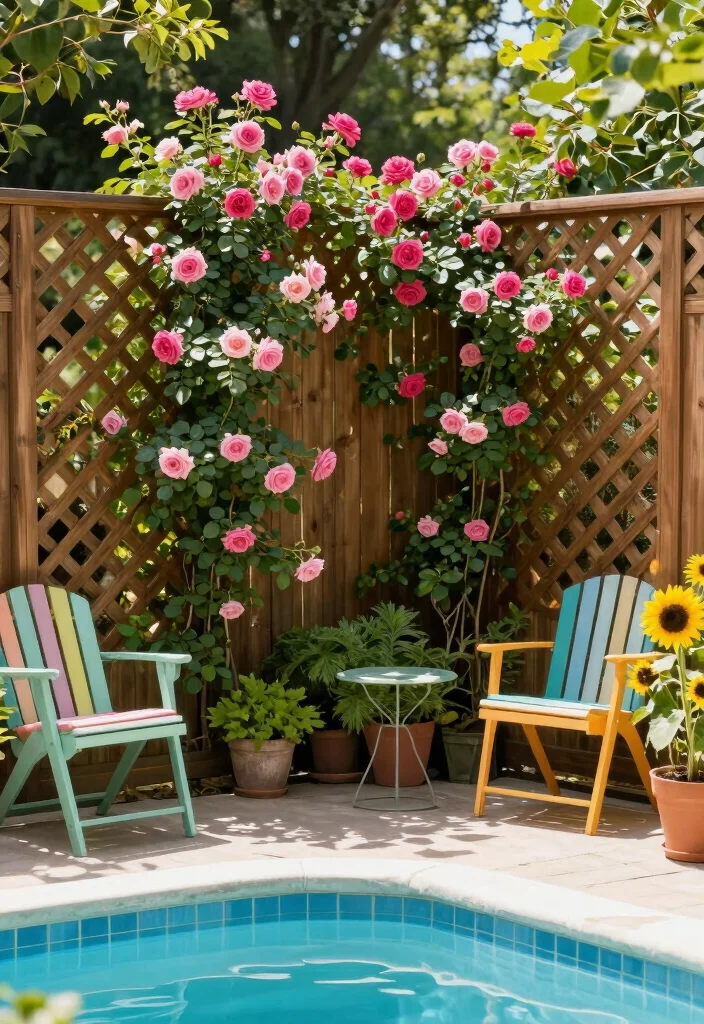 10 Pool Fence Ideas That Are Safe and Visually Appealing 12 10 Pool Fence Ideas That Are Safe and Visually Appealing 2. Wooden Lattice Fences Style Meets Safety 0