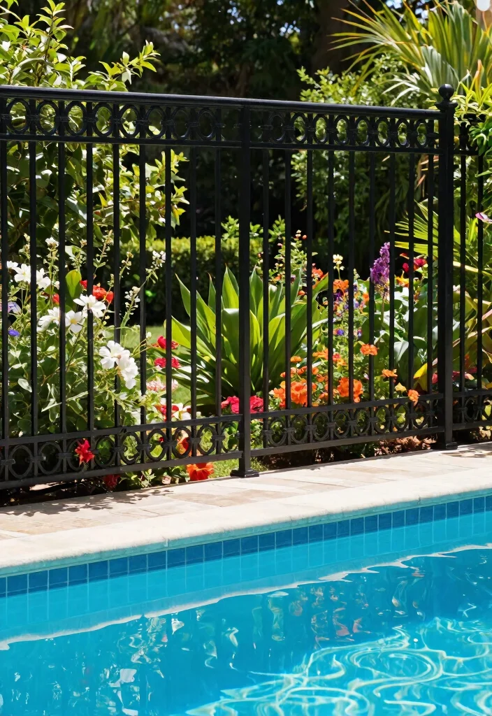 10 Pool Fence Ideas That Are Safe and Visually Appealing 37 10 Pool Fence Ideas That Are Safe and Visually Appealing 7. Metal Fencing Elegant Yet Strong 0