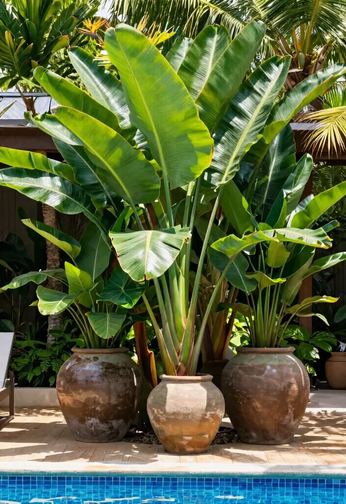 10 Poolside Planter Ideas for a Resort Style Look 1. Lush Tropical Foliage 0