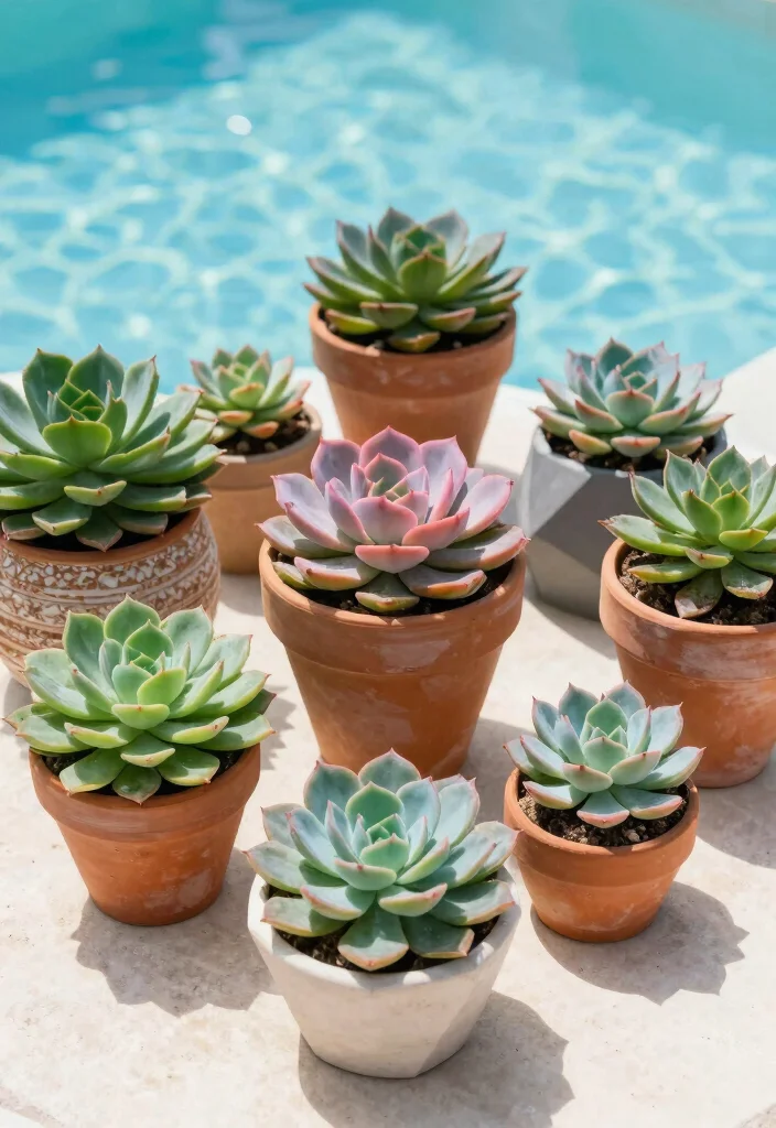 10 Poolside Planter Ideas for a Resort Style Look 3. Succulent Displays 0