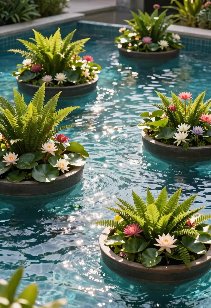 10 Poolside Planter Ideas for a Resort Style Look 6. Floating Planters 0
