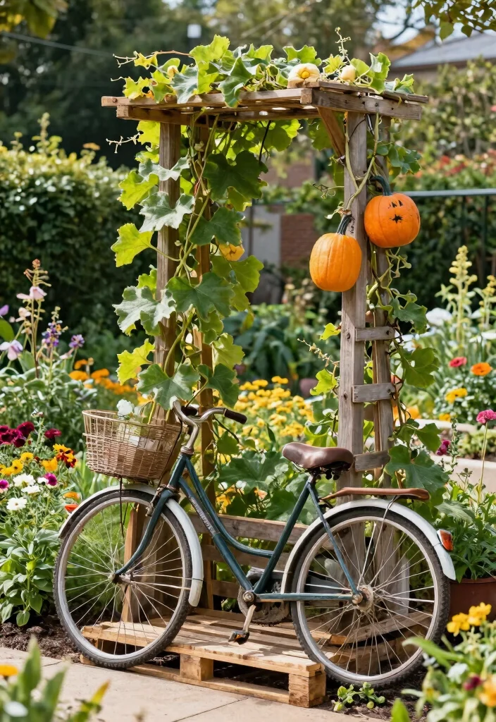 10 Pumpkin Trellis Ideas for Space Saving Vegetable Growing 38 10 Pumpkin Trellis Ideas for Space Saving Vegetable Growing 8. Recycled Material Trellis for Eco Friendly Gardening 0