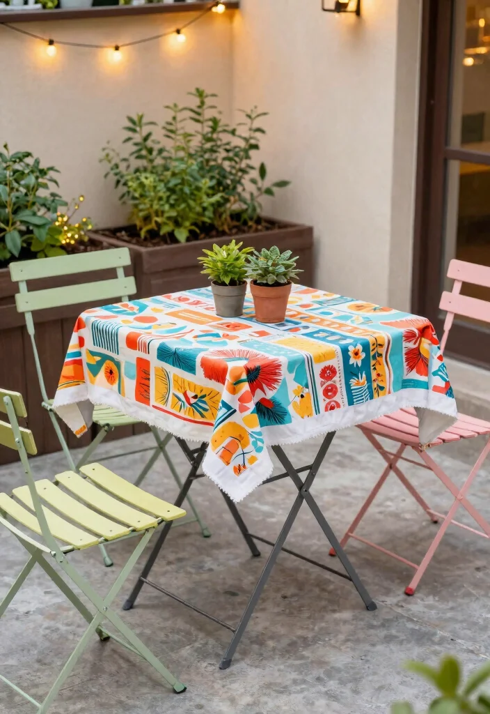 10 Small Apartment Patio Ideas That Maximize Space 8. Implement a Folding Table for Versatility 0