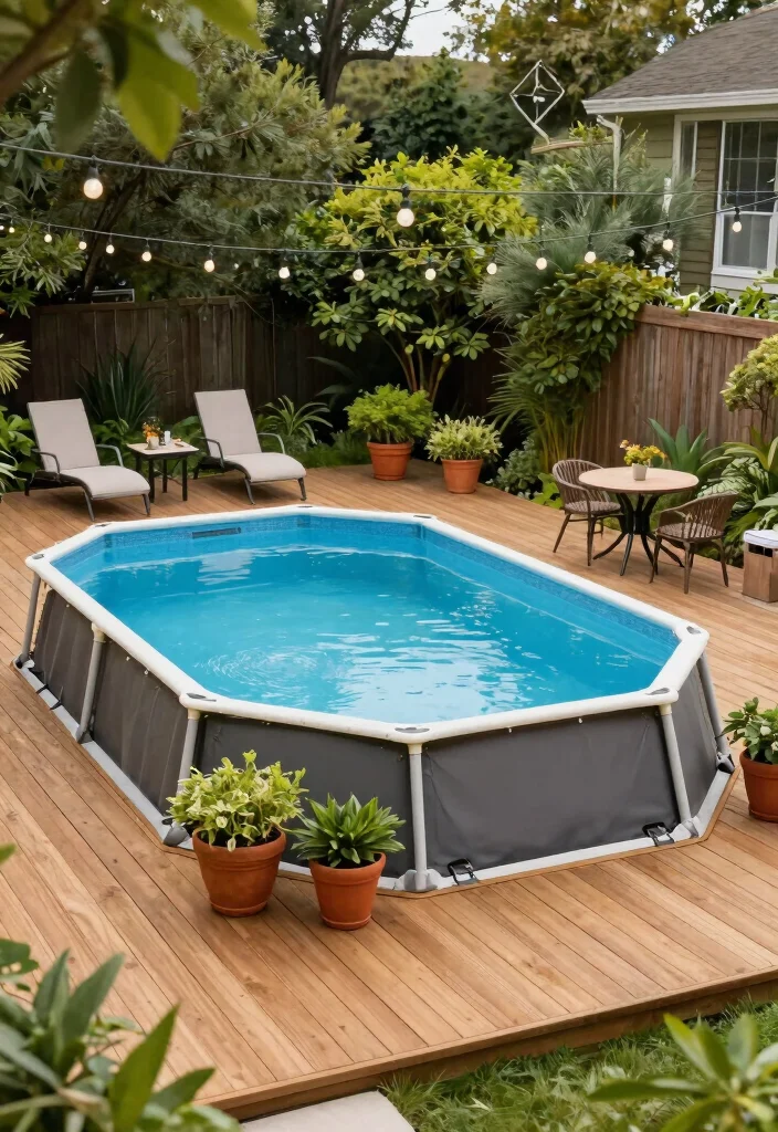 10 Small Backyard Pool Ideas That Save Space 4. Above Ground Pools with Decks 0