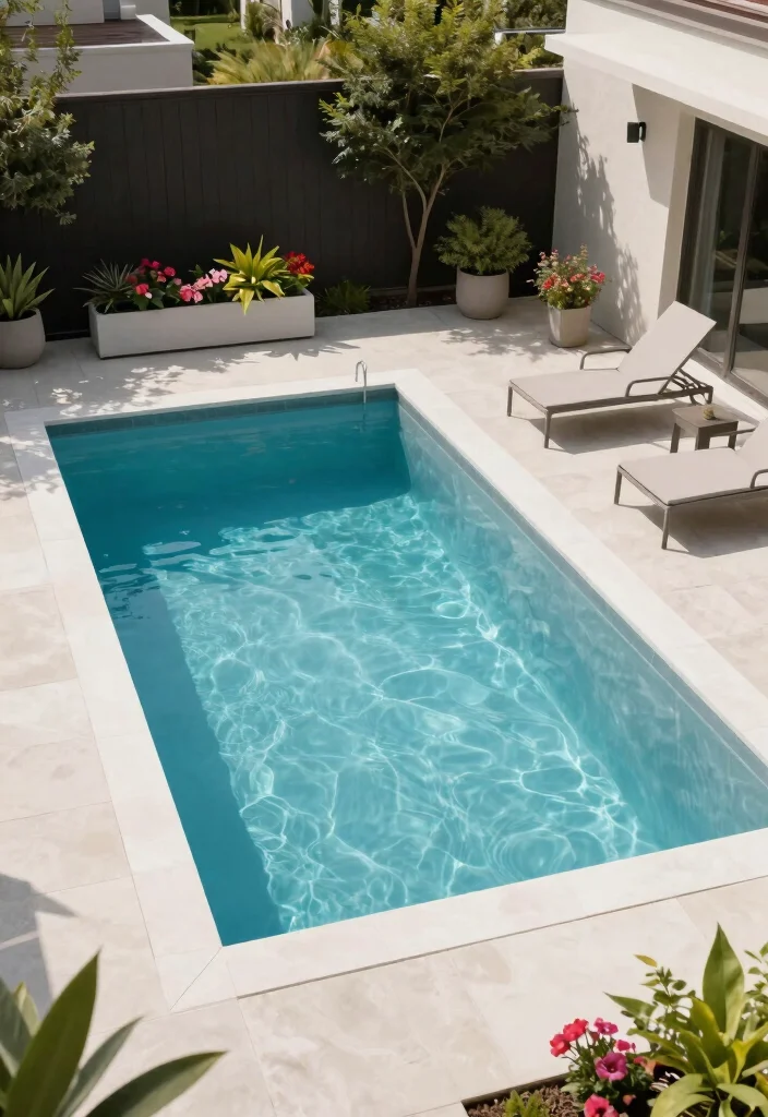 10 Small Backyard Pool Ideas That Save Space 5. Compact Rectangular Pools 0