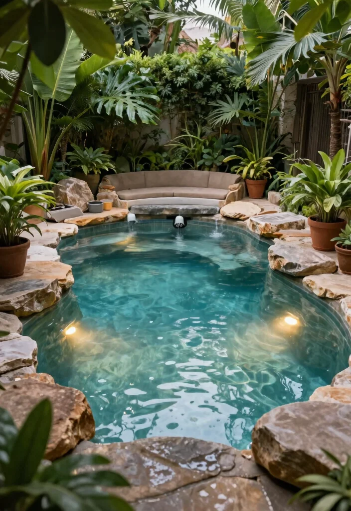 10 Small Backyard Pool Ideas That Save Space 7. Spa Inspired Pools 0