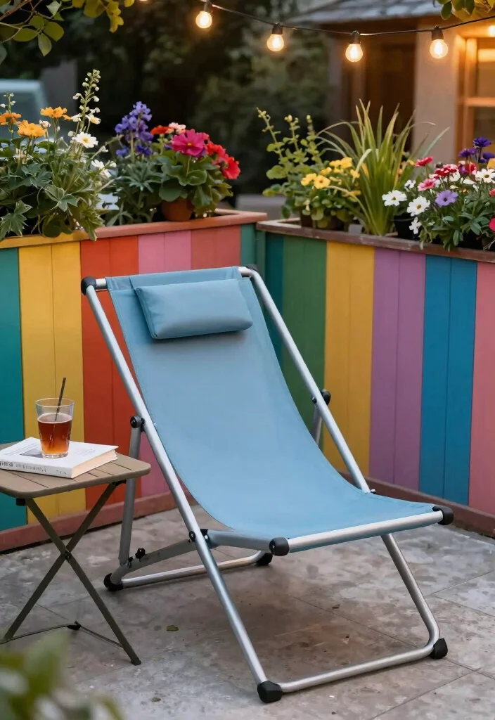 10 Small Patio Furniture Ideas That Save Space 4. Folding Lounge Chairs 0