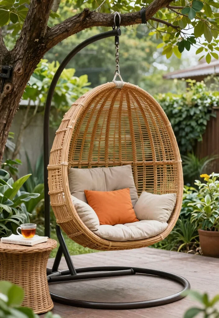 10 Small Patio Furniture Ideas That Save Space 7. Hanging Chairs 0