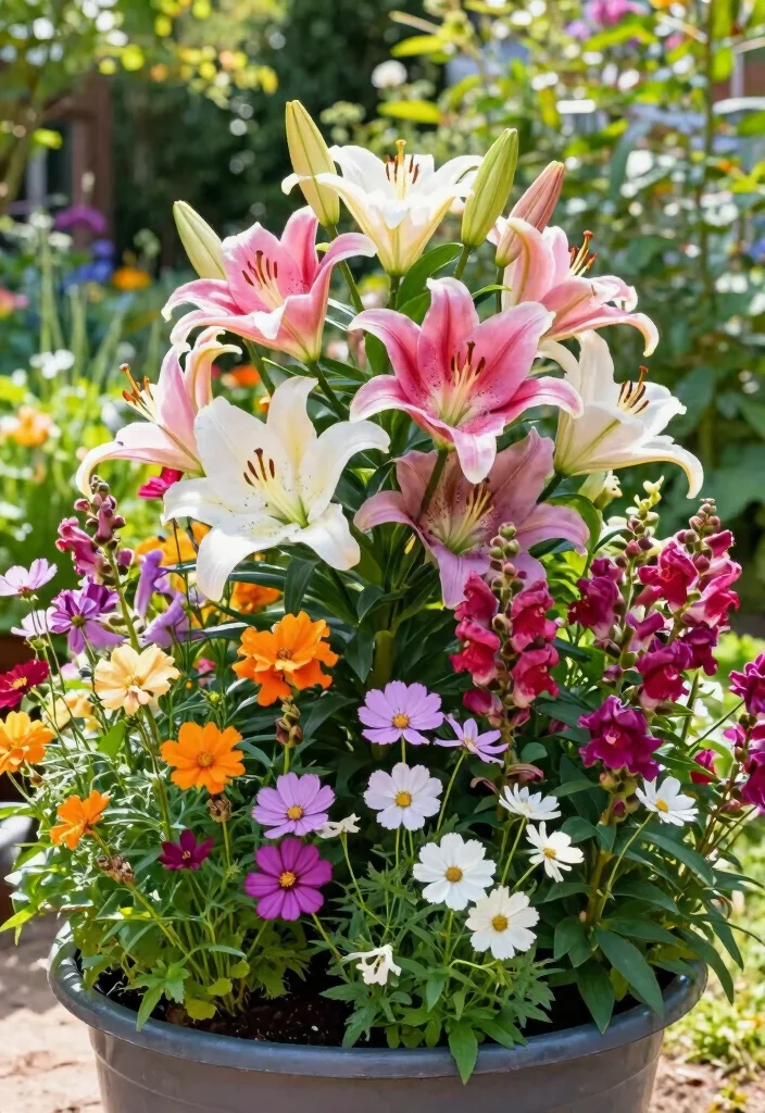 10 Spring Planter Ideas for Fresh Seasonal Color 10. Seasonal Color Mix in a Single Container 0