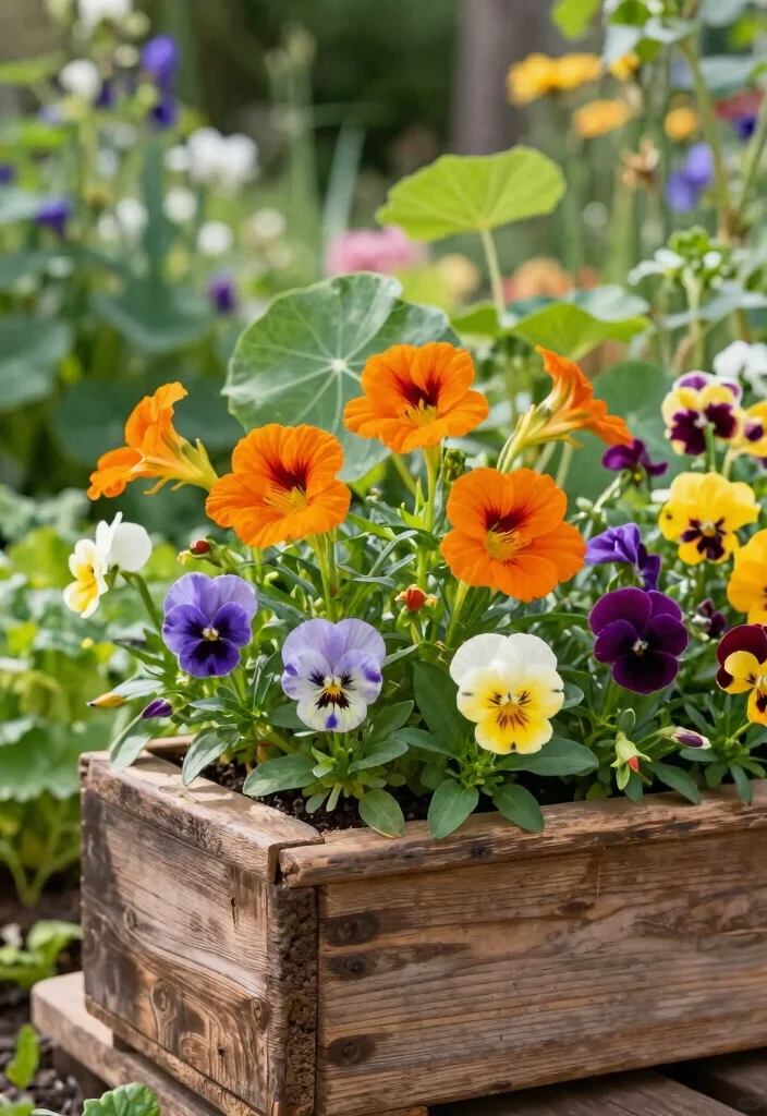 10 Spring Planter Ideas for Fresh Seasonal Color 6. Edible Flower Planters 0