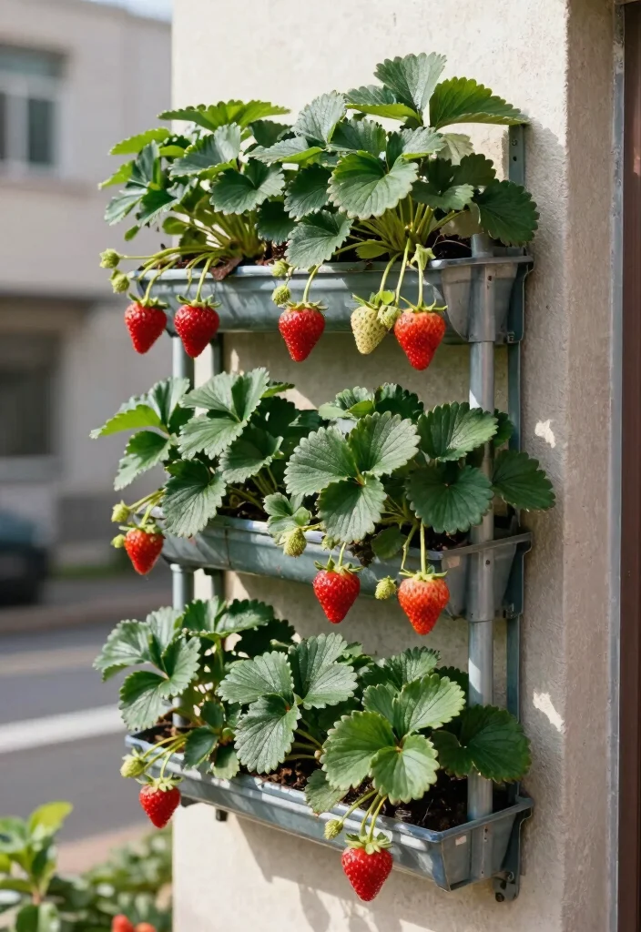 10 Strawberry Planter Ideas for Small Space Growing 5. Vertical Gutter Garden 0