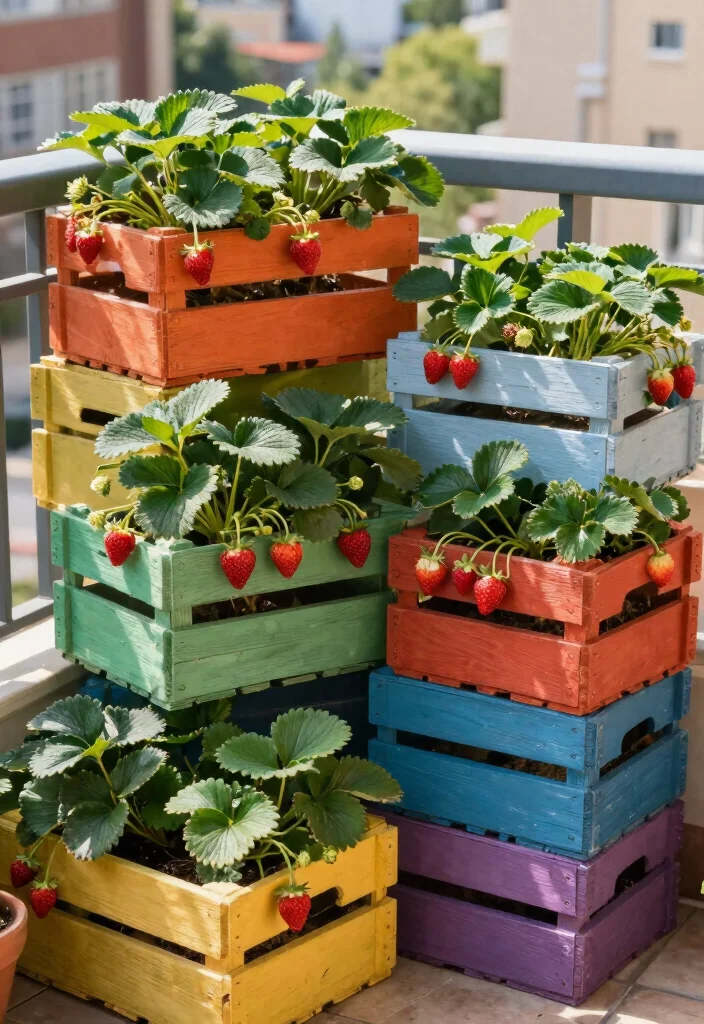 10 Strawberry Planter Ideas for Small Space Growing 7. Strawberries in Wine Crates 0