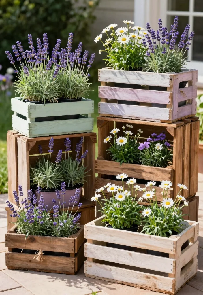 10 Summer Planter Ideas for Bright Outdoor Spaces 35 10 Summer Planter Ideas for Bright Outdoor Spaces 5. Rustic Wooden Crates 0