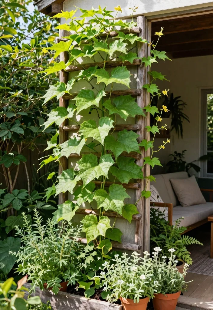 10 Sweet Potato Vine Planter Ideas for Trailing Color 2. Vertical Garden Trellis 0
