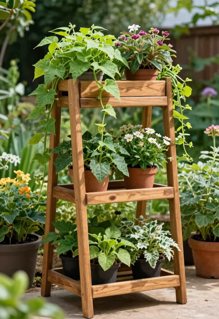 10 Sweet Potato Vine Planter Ideas for Trailing Color 9. Multi Level Garden Stands 0
