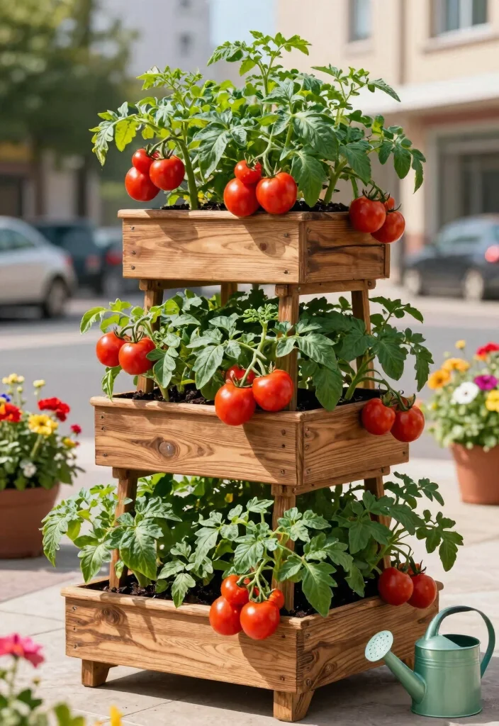 10 Tomato Planter Ideas for Small and Productive Gardens 1. Stacked Planter Towers 0