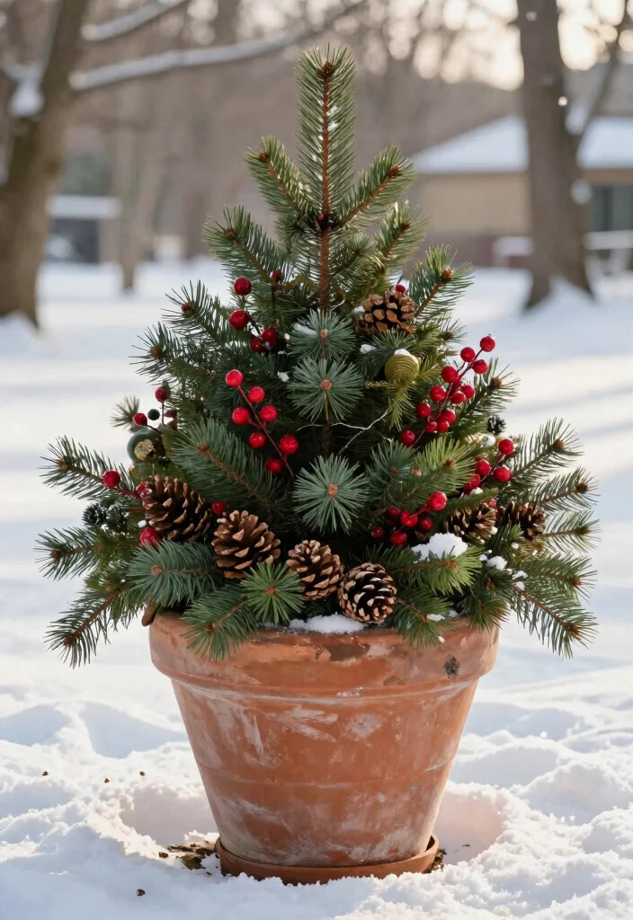 10 Winter Outdoor Planter Ideas for Cold Season Style 1. Evergreen Elegance 0