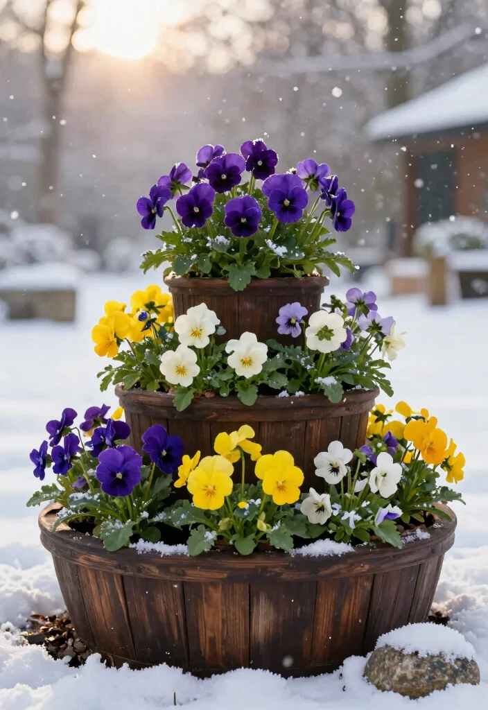 10 Winter Outdoor Planter Ideas for Cold Season Style 2. Colorful Winter Blooms 0