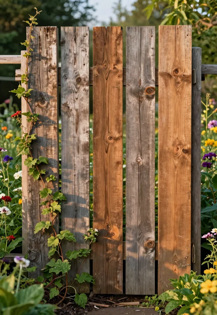 10 Wood and Wire Fence Ideas for Rustic Garden Charm 2. Reclaimed Barn Wood Paneling 0
