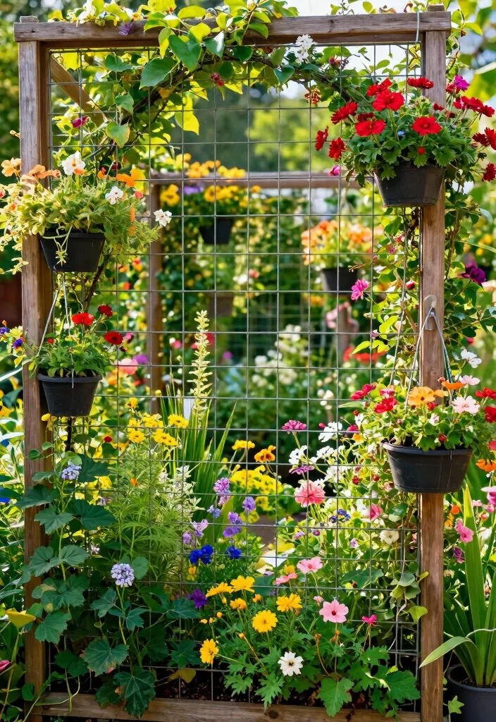 10 Wood and Wire Fence Ideas for Rustic Garden Charm 7. Decorative Wire Lattice with Wood Borders 0