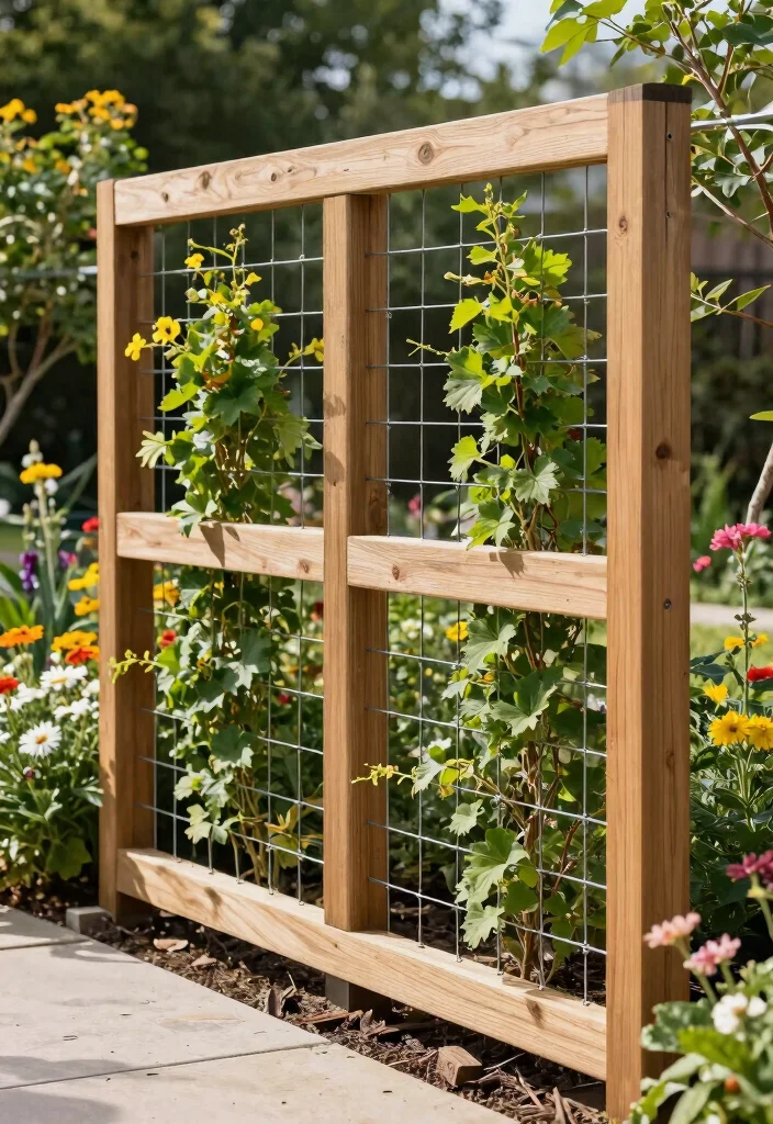 10 Wood and Wire Fence Ideas for Rustic Garden Charm 8. Timber Frame with Wire Infills 0