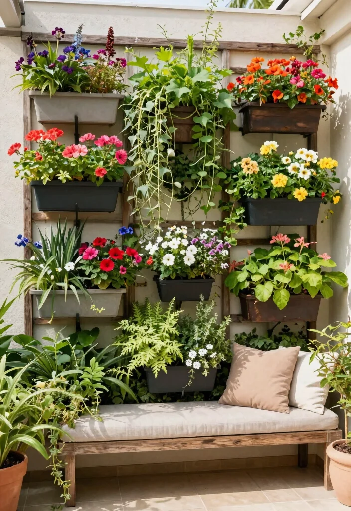12 Apartment Patio Decorating Ideas That Save Space 1. Vertical Garden Wonder 0