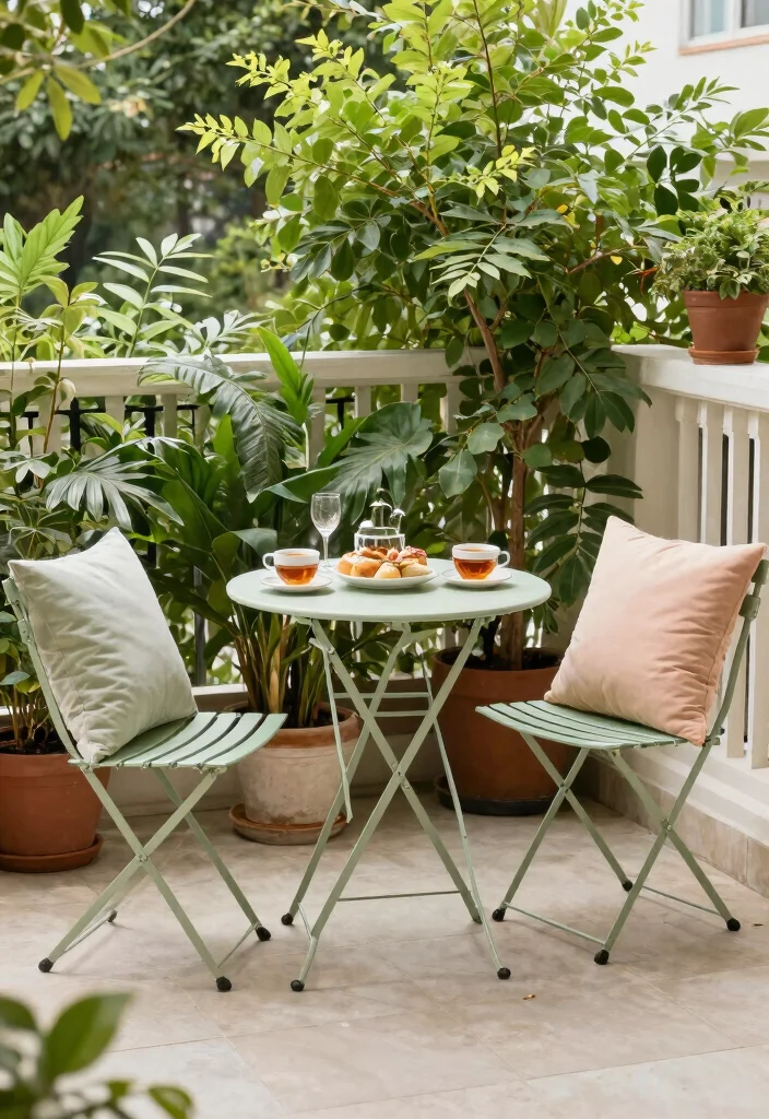 12 Apartment Patio Decorating Ideas That Save Space 2. Folding Furniture Magic 0