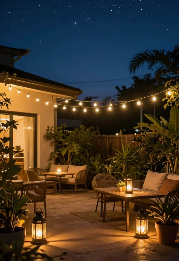 12 Apartment Patio Decorating Ideas That Save Space 7. Light Up the Night 0