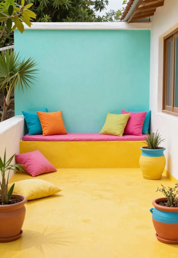 12 Apartment Patio Decorating Ideas That Save Space 8. Paint It Bright 0